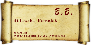 Biliczki Benedek névjegykártya