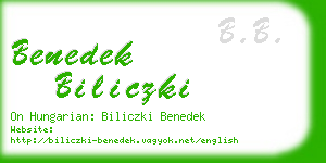 benedek biliczki business card